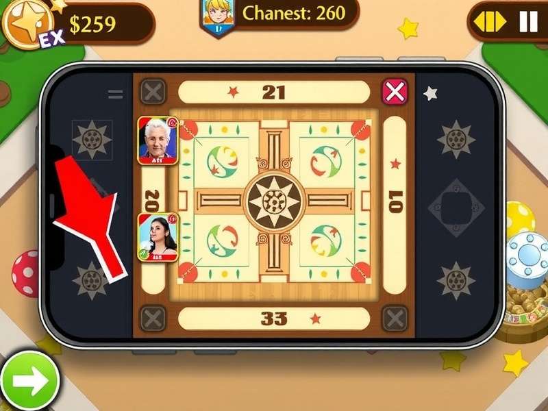 Carrom Power Showdown mobile interface